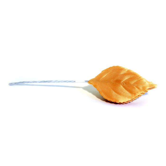 12 Stem Satin Rose Leaves -  Champagne