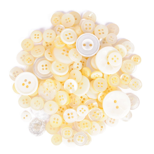 Bag of Craft Buttons: Assorted Light Yellow: 50g