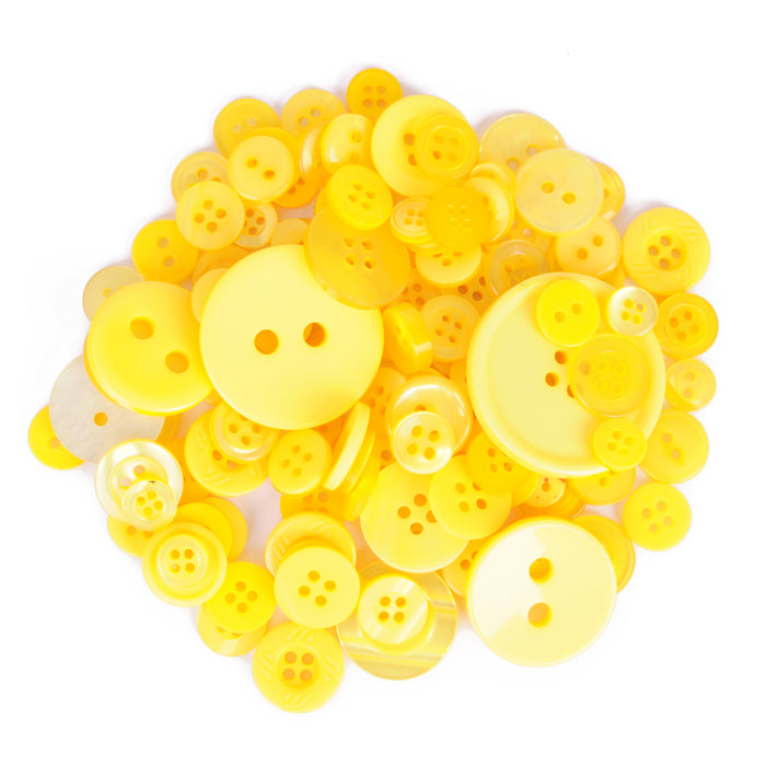 Bag of Craft Buttons: Assorted Dark Yellow: 50g