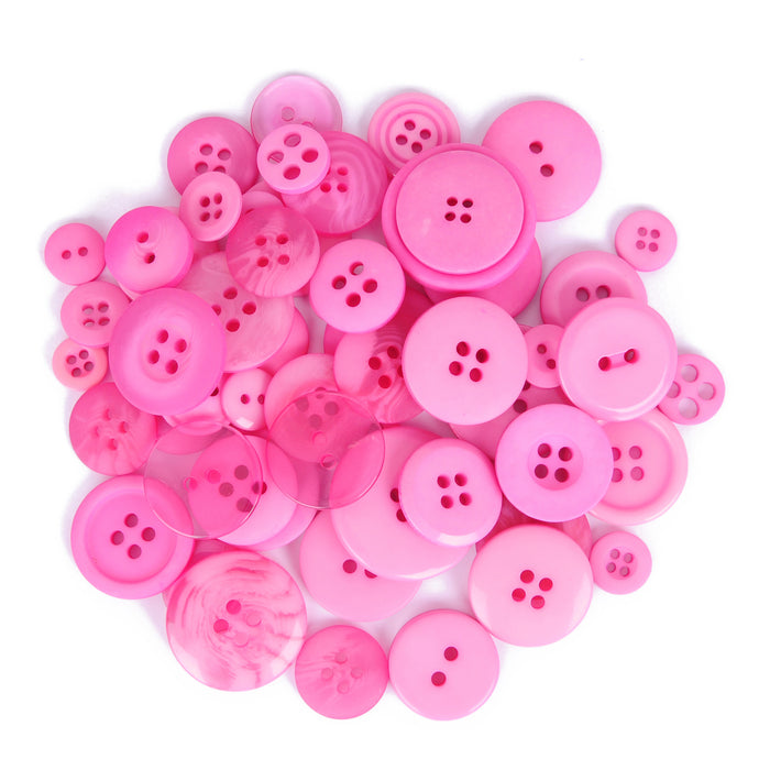 Bag of Craft Buttons: Assorted Light Pink - 50g