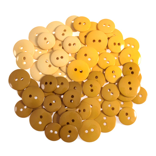 72 Craft Buttons - Shades of Yellow