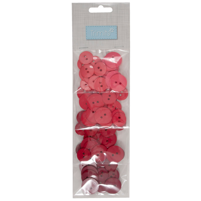 72 Craft Buttons - Shades of Red