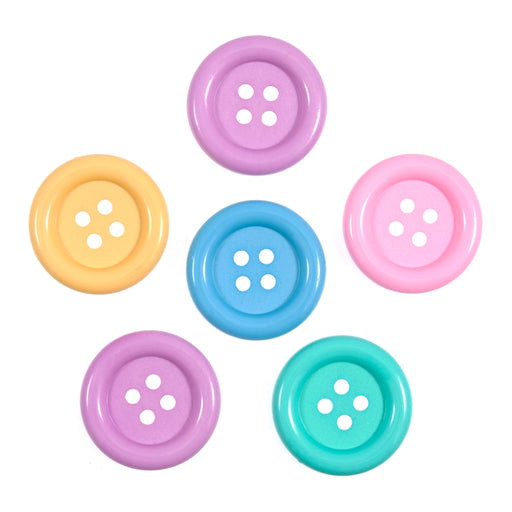 Craft Buttons Giant Pack of 6 - Pastel