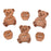 Novelty Wooden Buttons Pack of 6 - Teddy Bears