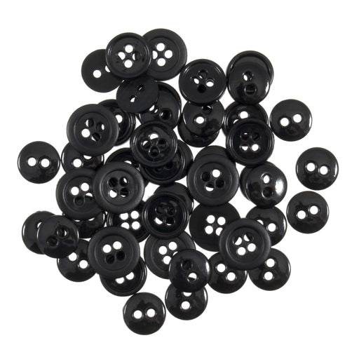 Craft Buttons Pack of 125 -  Black