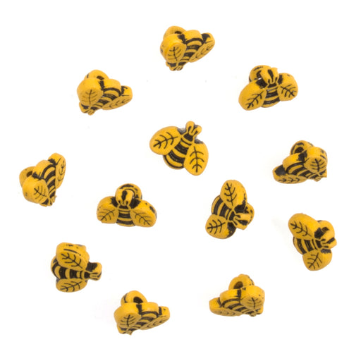 Novelty Craft Buttons, Bees, Pack of 12, Shanked