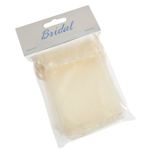 Pack Of 10 Organza Bags 7.5 x 10cm - Ivory