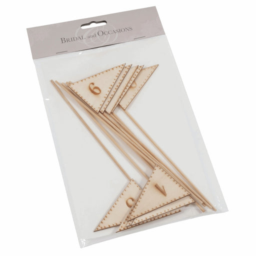 Wooden Flag Table Numbers: 1-10