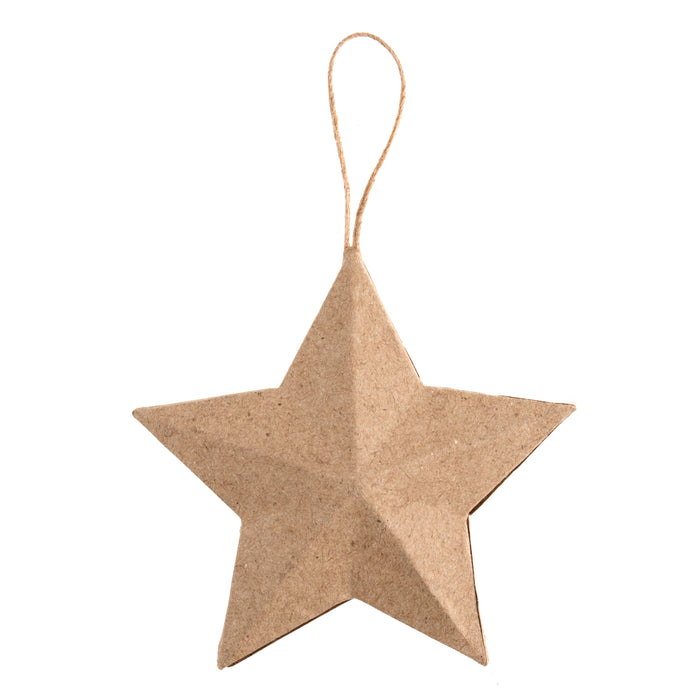 Hanging Papier Maché Decoration x 9cm - Star DISCONTINUED