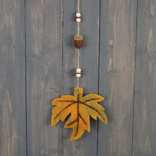Felt Autumn Leaf & Acorn Hanging Decoration x 42cm