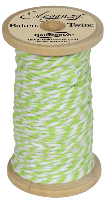 Bakers Twine Wooden Spool -2mm x 15m - Lime Green