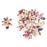 Wooden Craft Embellishments - Floral Flowers - Pack of 12