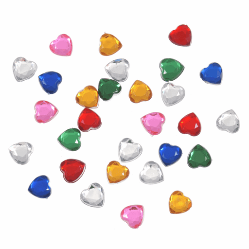 80 Stick on Assorted Colours Mirror Hearts