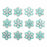 12 Glitter Blue & White Snowflakes x 3cm