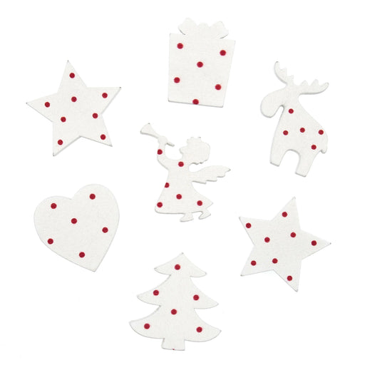 Craft Embellishment, Dotty Christmas, Pack of 7