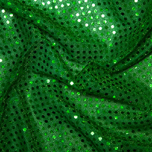 1 Metre Emerald Green Sequin Jersey Fabric with 3mm Diameter Sequins