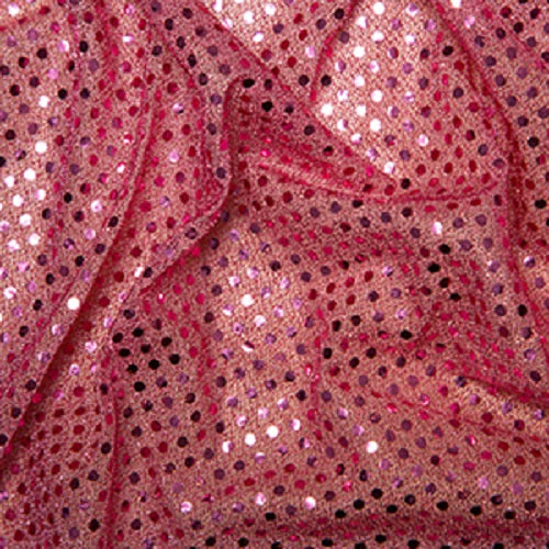 1 Metre Pink Sequin Jersey Fabric with 3mm Diameter Sequins