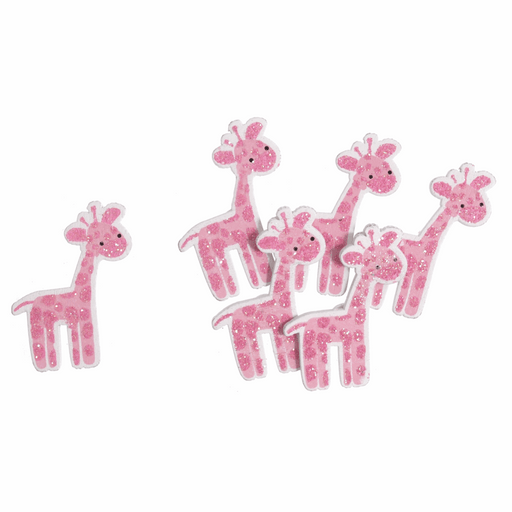 Pack of 6 Pink Baby Giraffe - Self Adhesive
