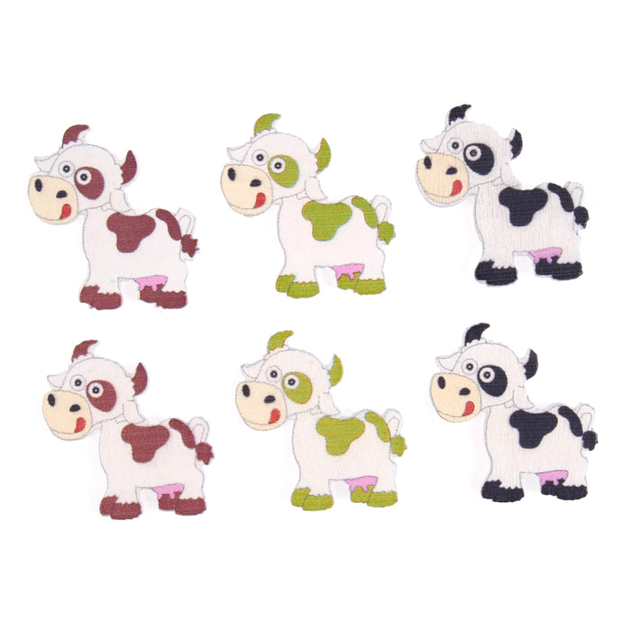 Craft Embellishments Cows -  Pack of 6