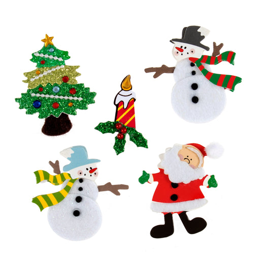 Craft Embellishments -  Assorted Christmas - 5 Pieces