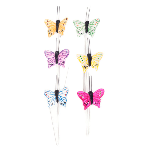Pack of 6  Small Spotted Wing Butterflies - Assorted Colour