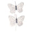 Pack of 6 Glittered Silver Butterflies on Wire