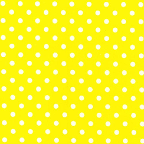 4mm Polka Dot Polycotton Fabric x 112cm - Yellow