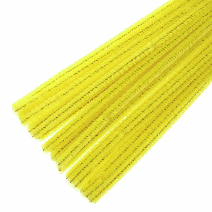 30 x Chenilles Pipe Cleaners  30cm x 6mm - Yellow