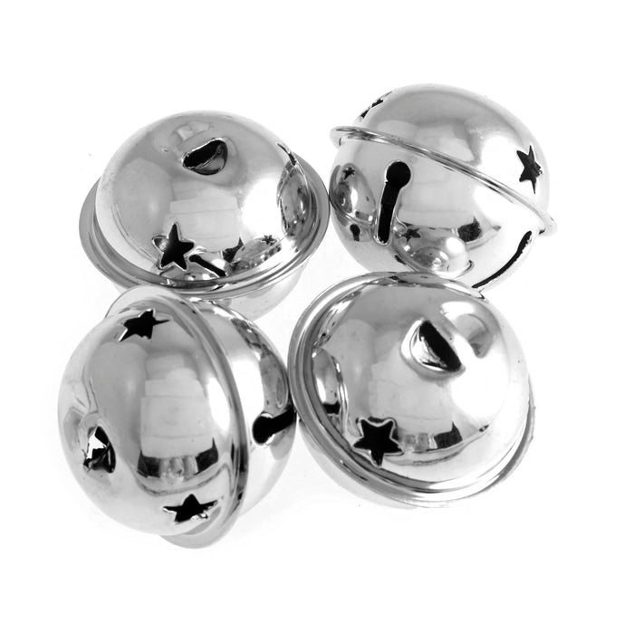 4x Jingle Bells - Silver 40mm