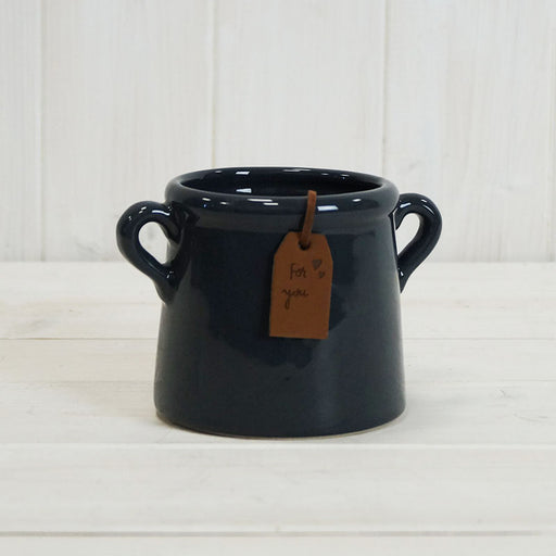 Navy Blue Ceramic Pot x 8cm