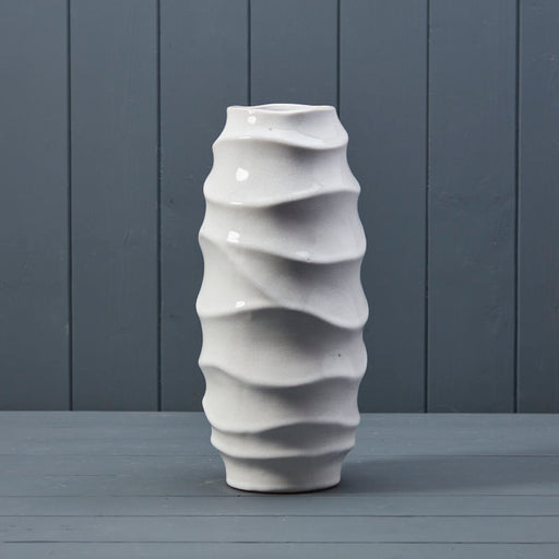 White Waves Ceramic Vase 31cm