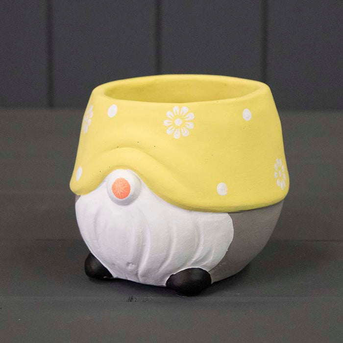 Yellow Cement Gonk Pot Planter x 10cm