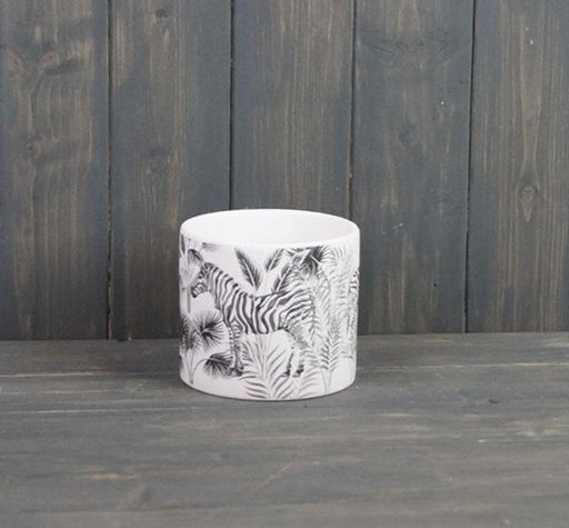 Small Zebra Ceramic  Pot - 12cm x 10.5cm