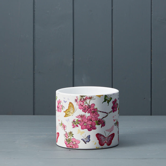 Floral Butterfly  Ceramic Pot 12cm