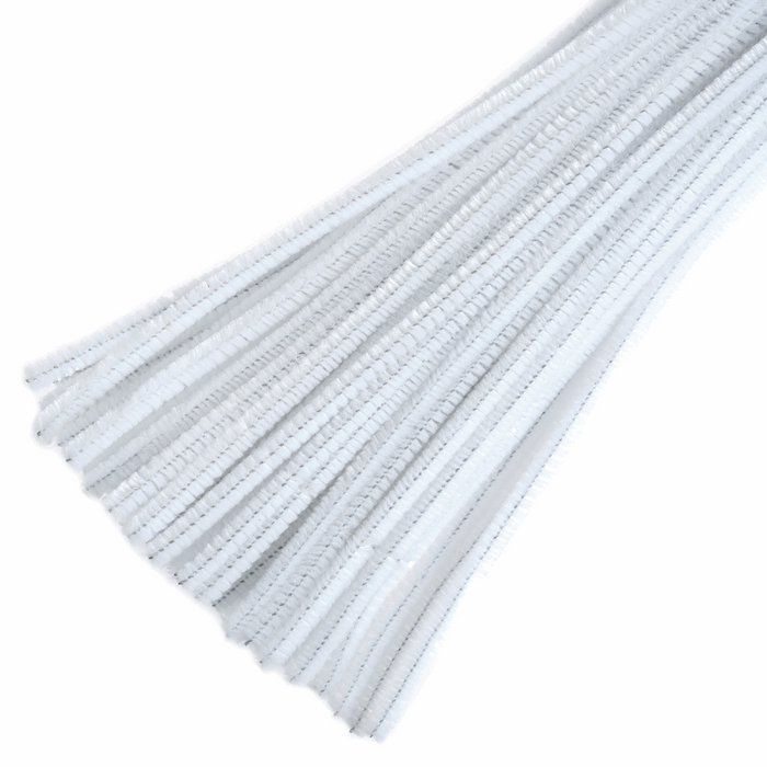 30 x Chenilles Pipe Cleaners  30cm x 6mm - White