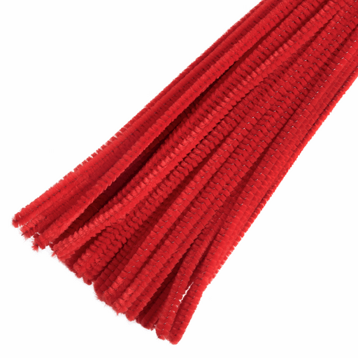 30 x Chenilles Pipe Cleaners  30cm x 6mm - Red