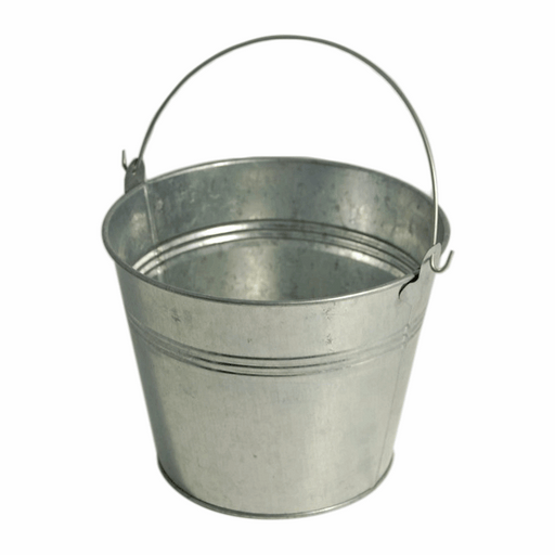 Galvanised Metal with Handle: 18cm/7 inch