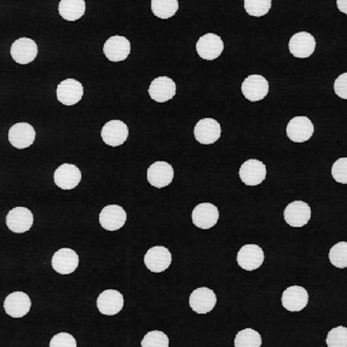 100% Cotton Poplin Fabric Black - 7mm Polka Dot - 112cm wide
