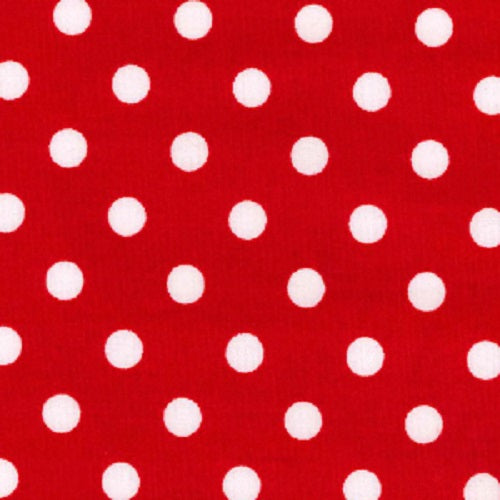 100% Cotton Poplin Fabric Red - 7mm Polka Dot - 112cm wide