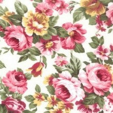 Pink Garden Roses Fabric Width: 112cm (44 inches) 1 Metre, 100% Cotton T123