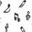 1 Metre Musical Notes on Ivory Background Width: 112cm (44 inches) v133