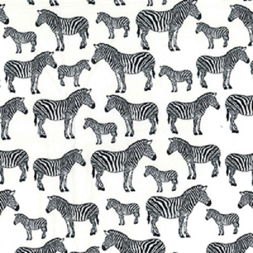 Rose & Hubble 100% Cotton Poplin Fabric - Black Zebra Print