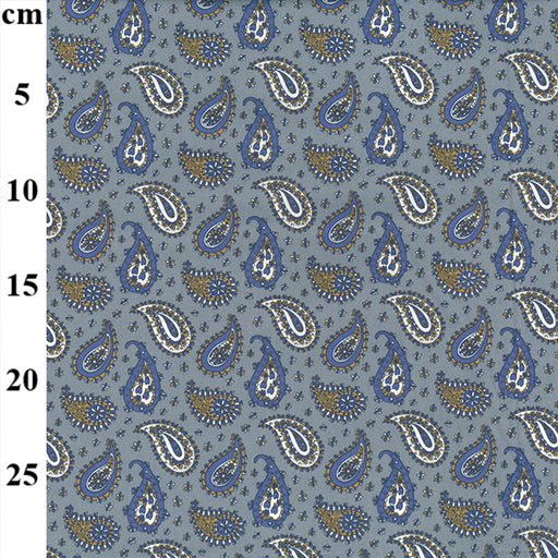 Grey Paisley 1 Metre 100 % Cotton Poplin Fabric Width: 110cm (44 inches)