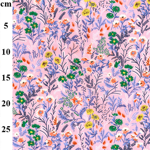 1m Meadow Flowers on Pink Background100% Cotton Fabric x 110cm  Width
