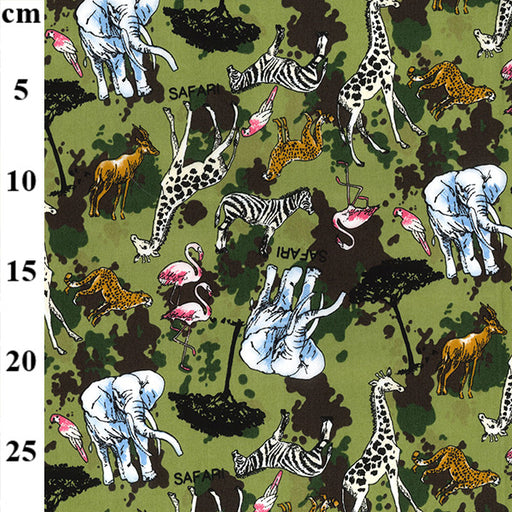 jungle Safari Animals 100% Cotton Fabric x 112cm / 44" - 1 Metre