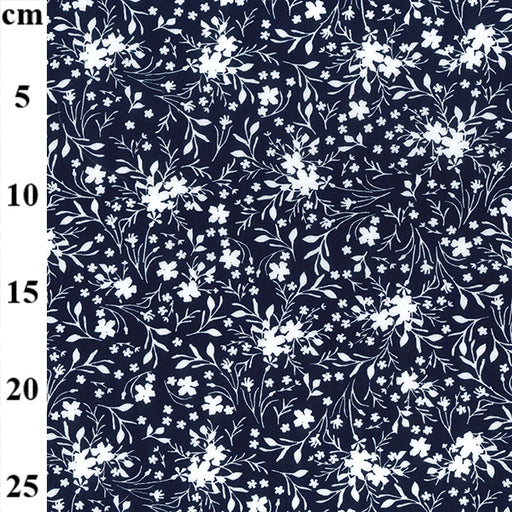1 Metre 100 % Cotton Poplin Floral Burst on Navy Background Fabric Width: 110cm (44 inches) CP0813
