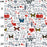 100% Cotton Poplin Tattoo Lovers Fabric - Hearts, Butterflies & Quotes x  110cm (44 inches) - Sold by the Metre