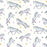 100% Cotton Fabric x 110cm/44" - Galloping Unicorns on Ivory Background