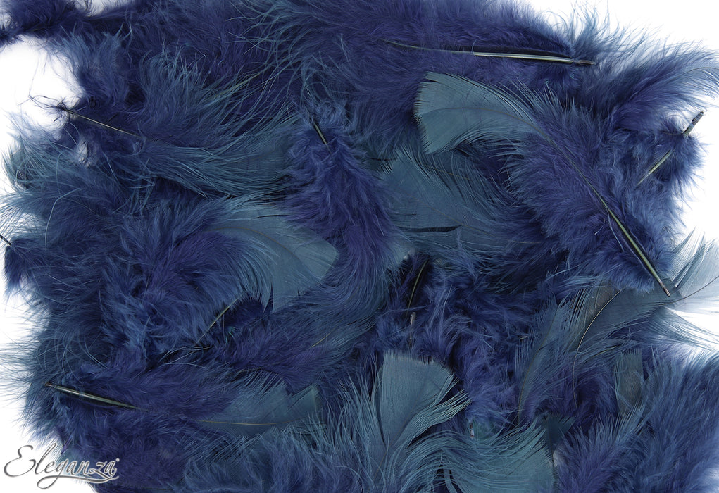 Craft Marabout Feathers Mixed sizes 3inch-8inch 8g bag - Navy