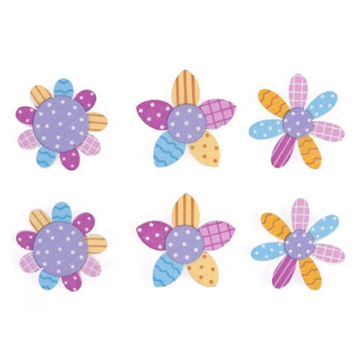 Craft Embellishments - Pastel Flowers - Pack of 6